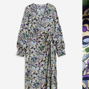 H&M printed wrap midi dress